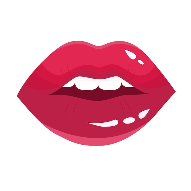 Icona di labbra rosse sexy vettoriale in rossetto rosso Immagine Le labbra delle donne sorridono Labbra femminili sexy rosse un bacio d'aria belle labbra bellezza cosmetici rossetto rosso