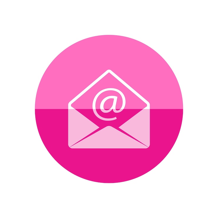 Vettore icona di lettera in stile cerchio a colori piatti messaggio corrispondenza postale e-mail posta tradizionale