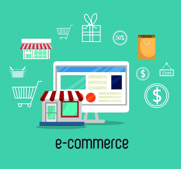 icona di marketing del commercio elettronico