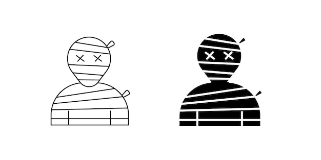 Icona di mummia disegnata a mano in stile doodle isolata
