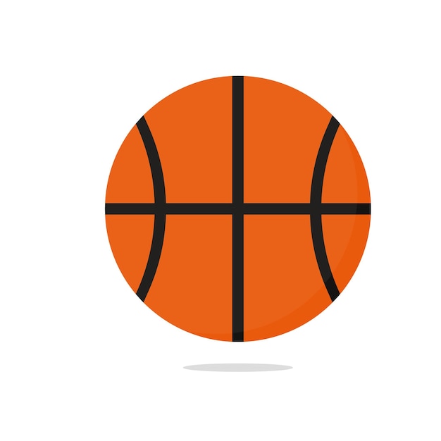 Icona di palla da basket in design piatto