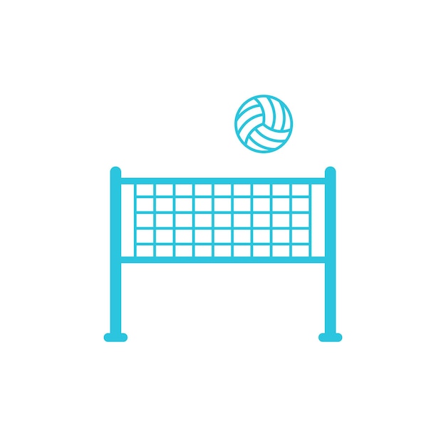 Icona di pallavolo isolata su sfondo bianco dal set di icone blu