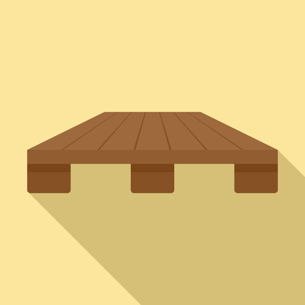 Icona di pallet in legno Illustrazione piatta dell'icona vettoriale di pallet di legno per la progettazione web