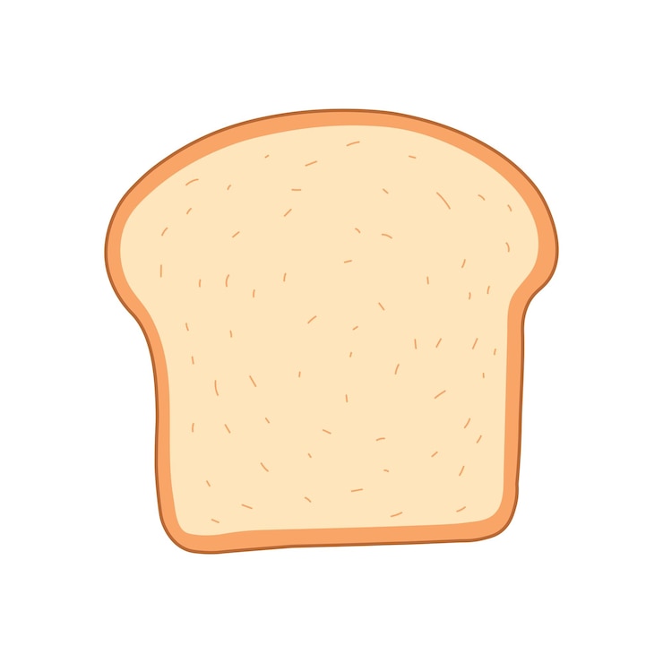 Vettore icona di pane bianco illustrazione vettoriale di cartoni animati isolata su sfondo bianco