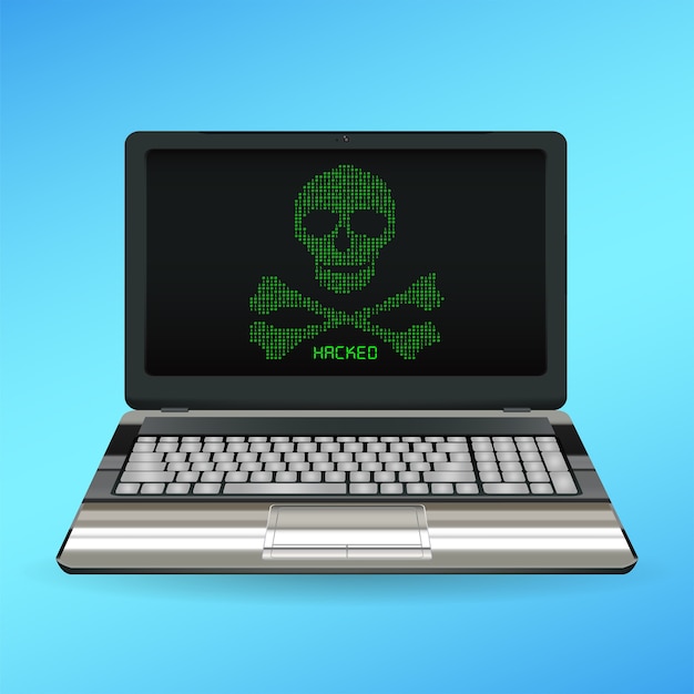 icona di pericolo cranio e osso sul desktop