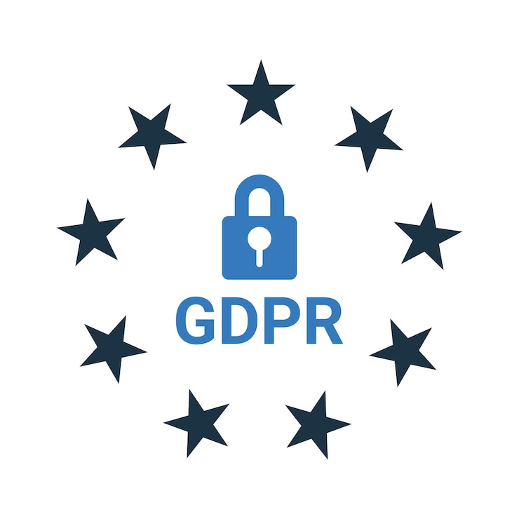 Vettore icona di privacy dei dati del gdpr disegno vettoriale semplice e modificabile isolato su uno sfondo bianco