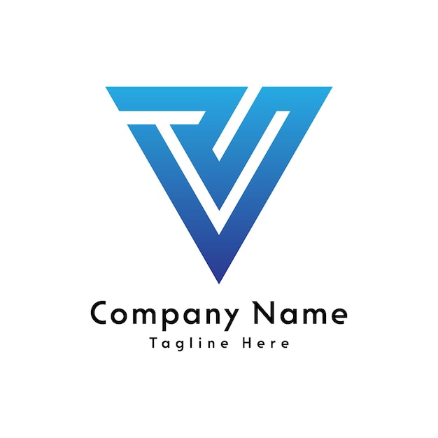 Icona di progettazione del logo della lettera RV