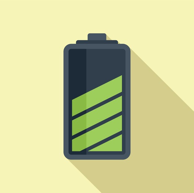 Icona di ricarica della batteria vettore piatto alimentazione elettrica