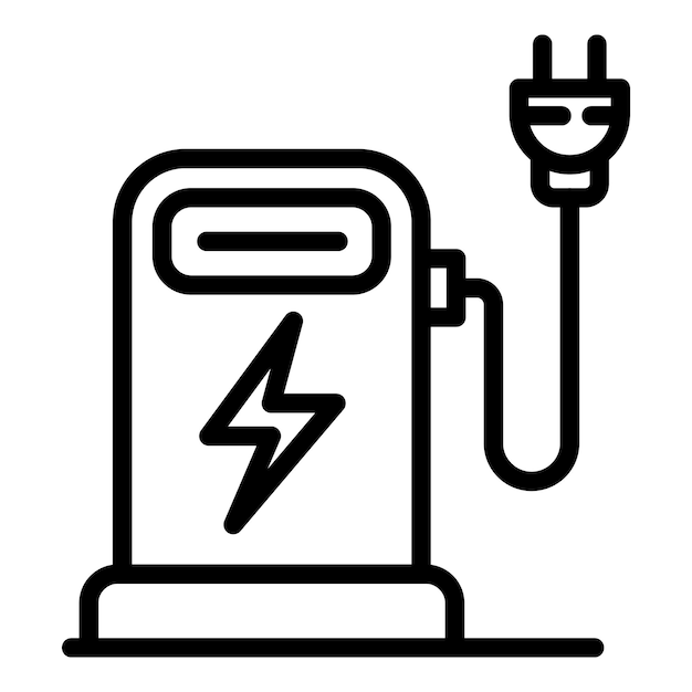 Icona di rifornimento per auto elettriche Icona vettoriale di rifornimento per auto elettriche per il web design isolato su sfondo bianco