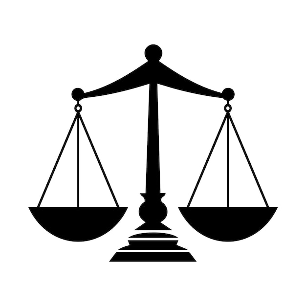 Icona di scala Tema di legge e giustizia Disegno isolato Illustrazione vettoriale