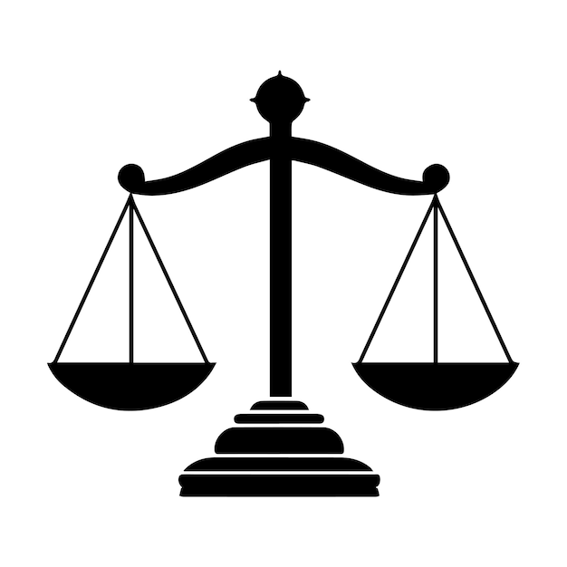 Icona di scala Tema di legge e giustizia Disegno isolato Illustrazione vettoriale