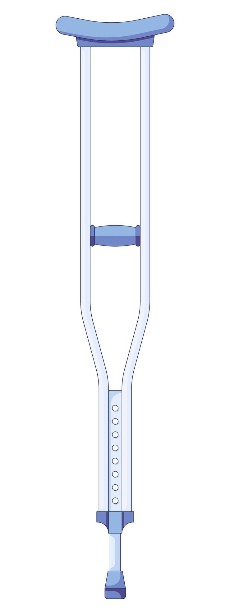 Icona di stampelle Illustrazione vettoriale di coppia di stampelle in metallo e bastoni da passeggio medici in uno stile piatto