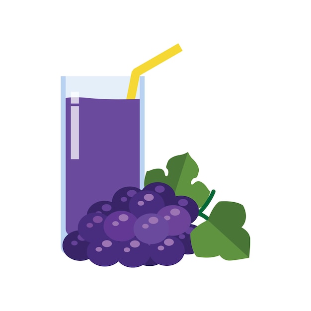 icona di succo d'uva elemento di stile piatto isolato su sfondo bianco illustrazione vettoriale