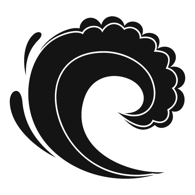 Vettore icona di surfing sull'acqua delle onde illustrazione semplice dell'icona vettoriale di surfing sulle onde per il web