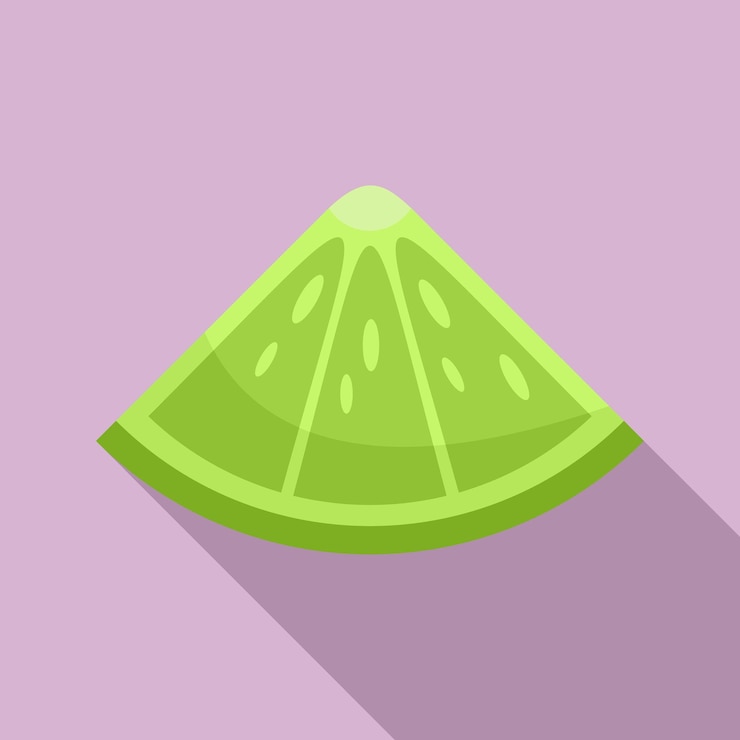 Vettore icona di un pezzo di lime da cocktail illustrazione piatta dell'icona vettoriale di un pezzo di lime da cocktail per il web design