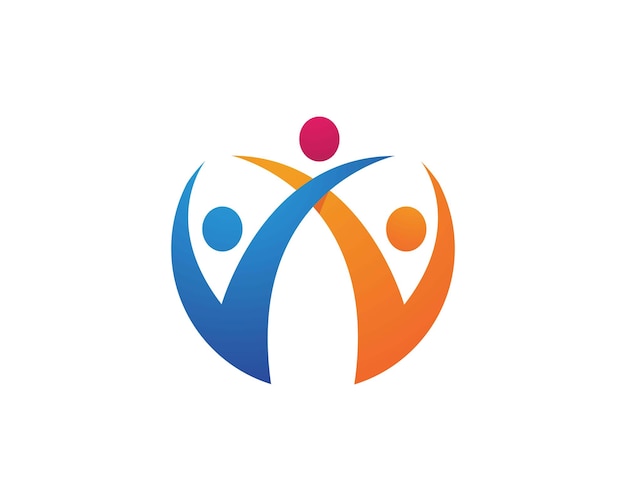 Icona di vettore del modello di logo di assistenza comunitaria