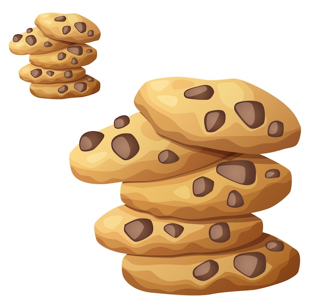 Icona di vettore di biscotti al cioccolato isolato su bianco