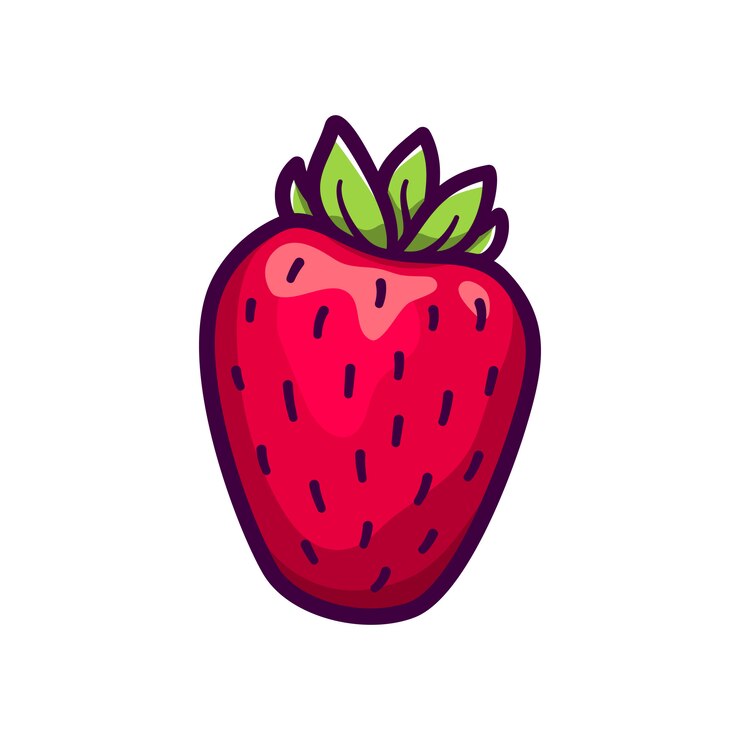 Vettore icona di vettore di fragola fresca isolato su bianco