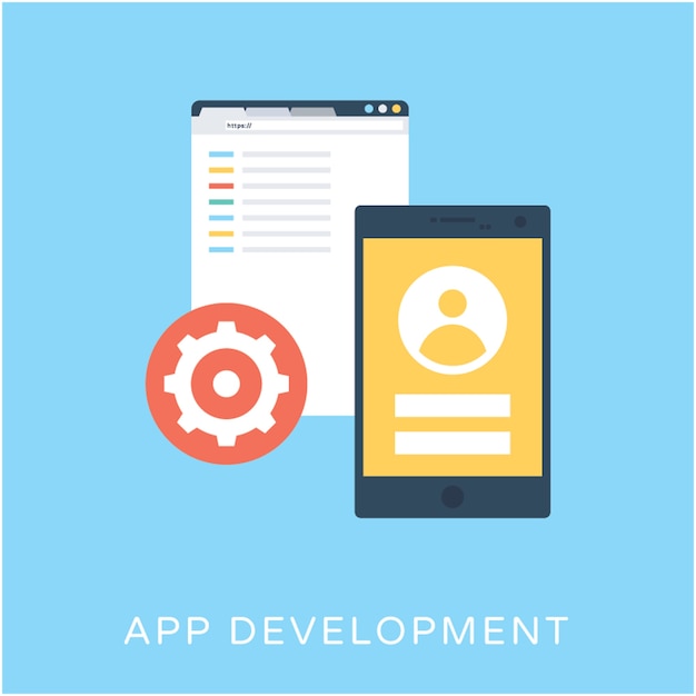 Icona di vettore piatto di sviluppo di app