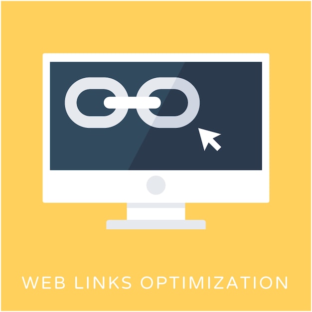 Icona di vettore piatto ottimizzazione web link