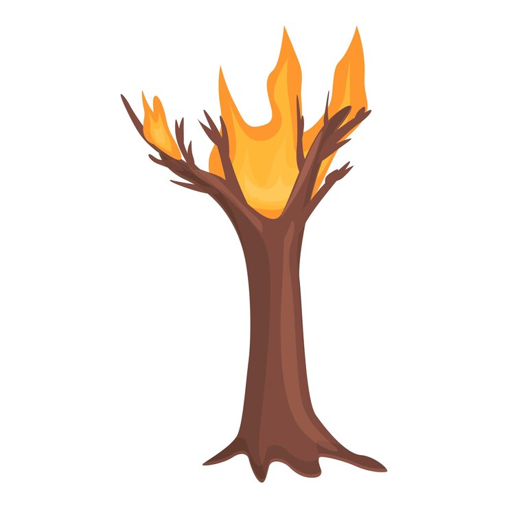 Vettore icona disastro forestale in fiamme cartoon di icona vettoriale disastro forestale in fiamme per il web design isolato su sfondo bianco