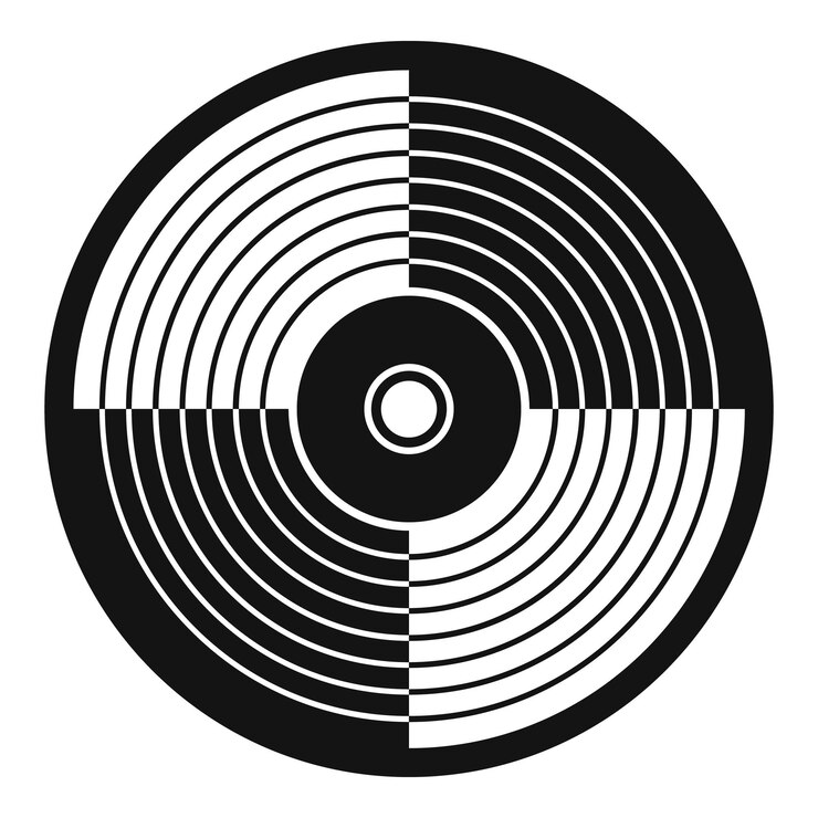 Vettore icona disco in vinile semplice illustrazione dell'icona vettoriale del disco in vinile per il web design isolato su sfondo bianco