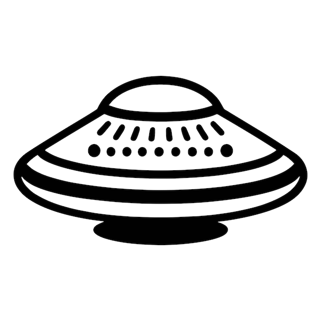 Icona disco volante ufo isolato su sfondo bianco