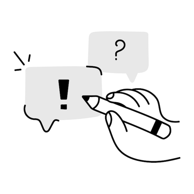 Icona disegnata a mano della query Chiedi