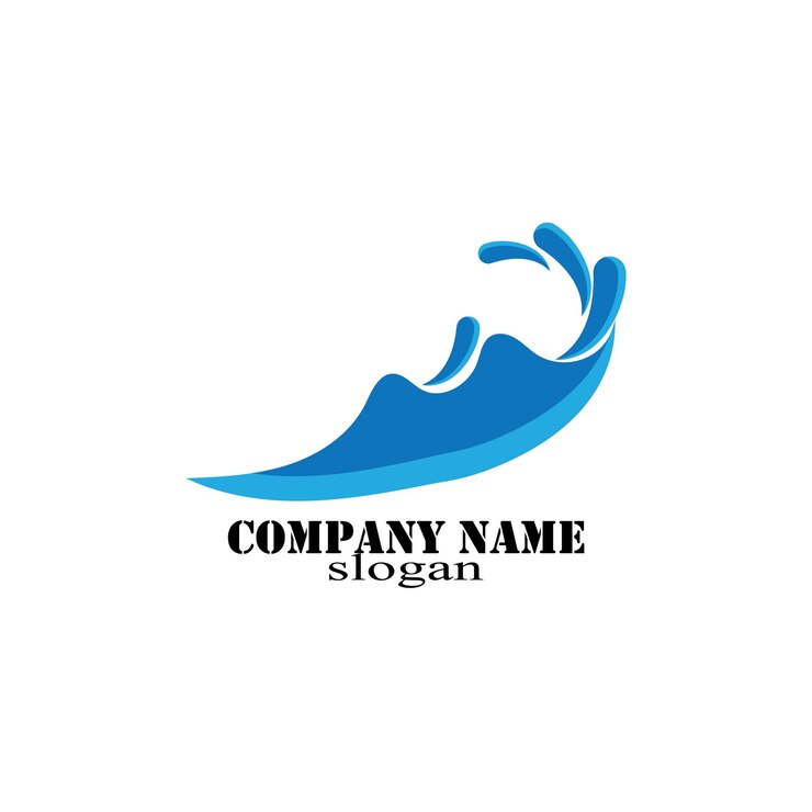 Icona e simbolo dell'onda d'acqua Logo Template vettoriale