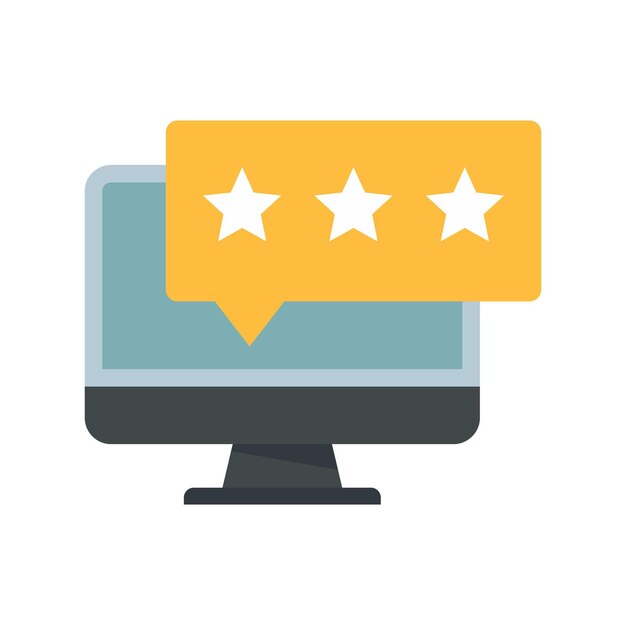 Icona feedback online Illustrazione piatta dell'icona del vettore feedback online isolata su sfondo bianco