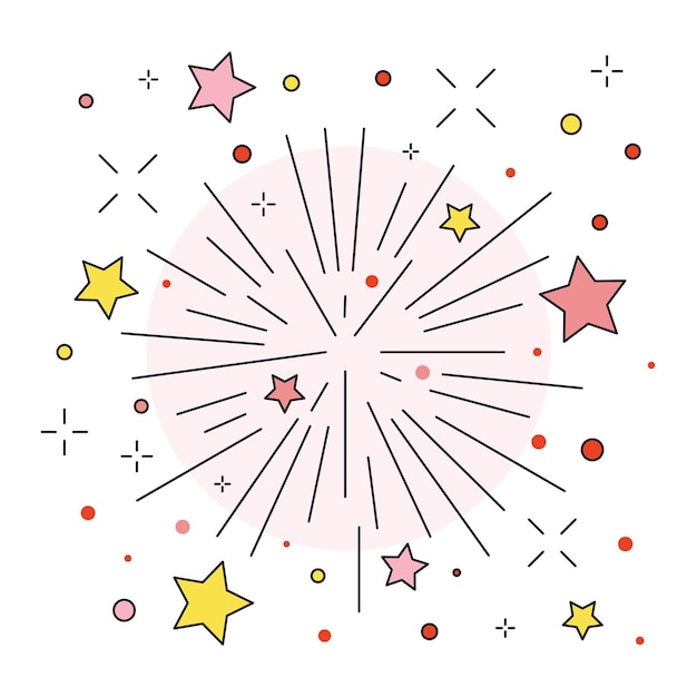 Icona festiva di fuochi d'artificio o petardo nella linea Art