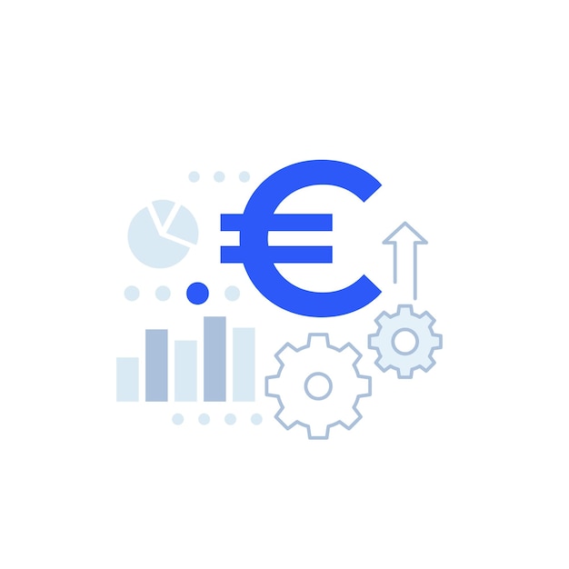 Icona finanziaria con il vettore dell'euro