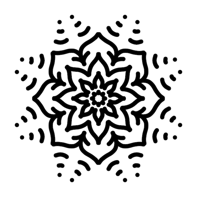 Icona fiocco di neve Tema natalizio e invernale Semplice illustrazione nera piatta su sfondo bianco