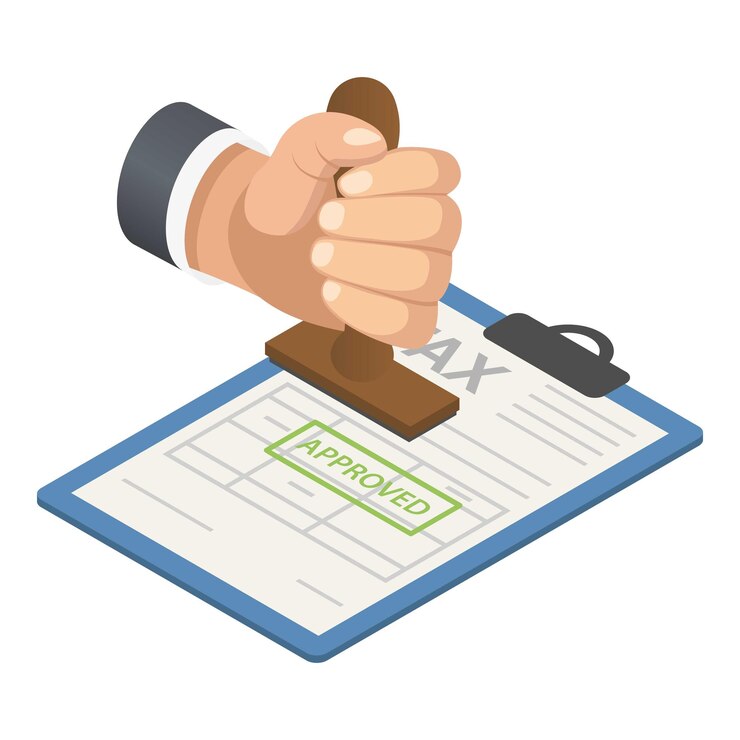 Vettore icona fiscale approvata isometrica dell'icona vettoriale fiscale approvata per il web design isolata su sfondo bianco