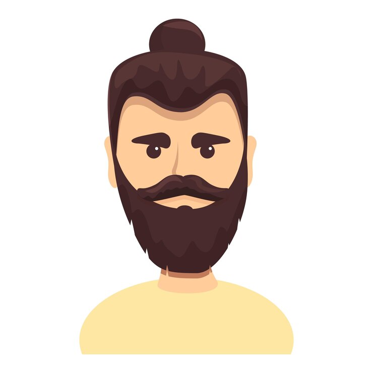 Vettore icona hippie barbuto cartoon di icona vettore hippie barbuto per il web design isolato su sfondo bianco
