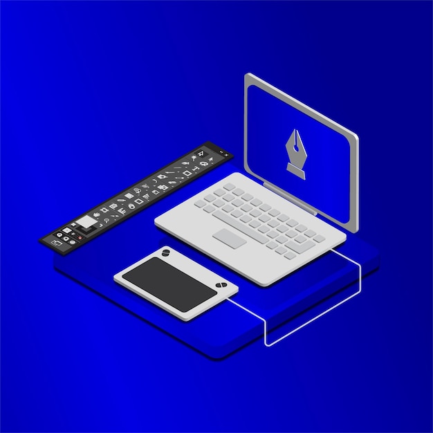 Icona isometrica di progettazione grafica