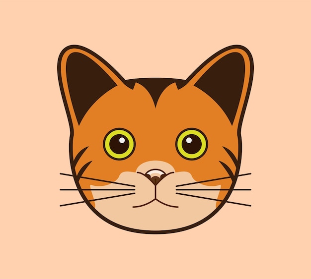icona logo testa di gatto testa di gatto carino