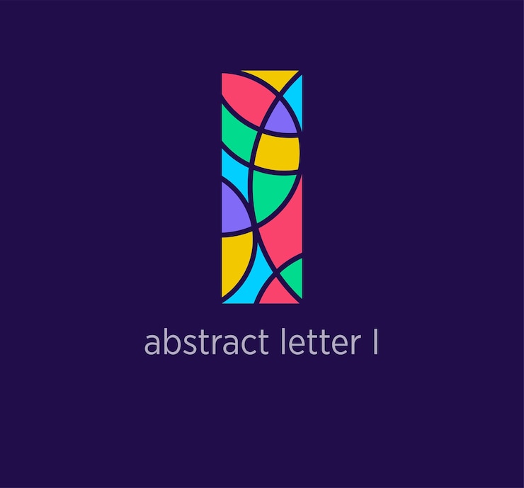 Vettore icona moderna astratta del logo della lettera i transizioni di colore dal design a mosaico unico lettera colorata i