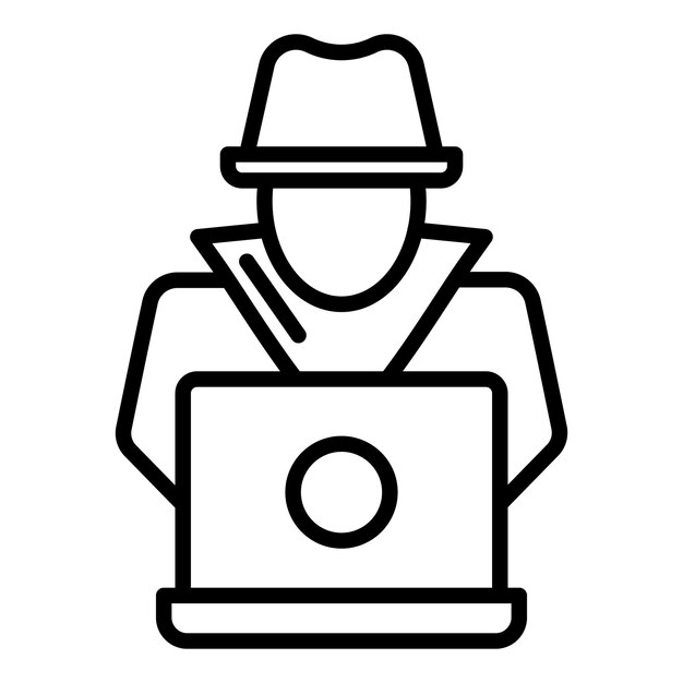 Icona moderna di un hacker segreto Profilo dell'icona moderna di un vettore segreto di hacker per il web design isolato su sfondo bianco