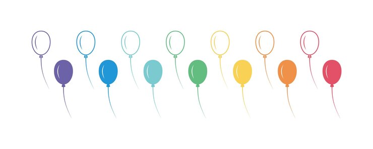 Icona palloncini colorati Air balon illustrazione simbolo festa decorazione vettore