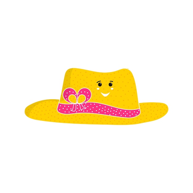 Icona piana del cappuccio dell'arco della faccina sorridente in colore rosa e giallo