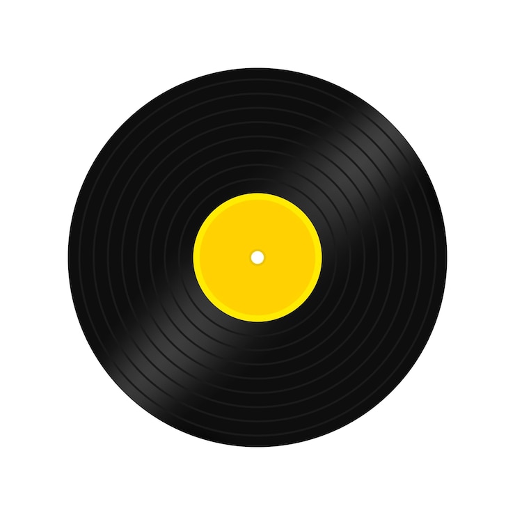 Icona piastra in vinile Icona musica retrò Modello di registrazione grammofono LP in vinile Vettore su sfondo bianco isolato EPS 10
