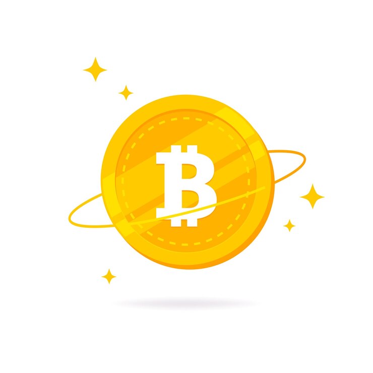 Vettore icona piatta bitcoin btc isolata su sfondo bianco