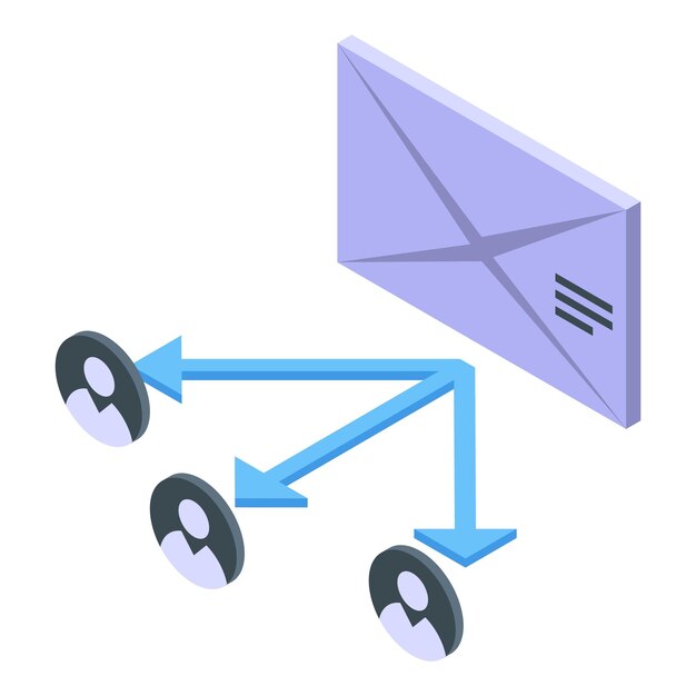 Icona posta database clienti Icona isometrica del vettore posta database clienti per il web design isolato su sfondo bianco