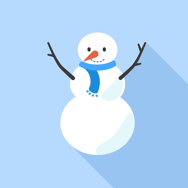 Icona pupazzo di neve Illustrazione piatta dell'icona vettoriale del pupazzo di neve per il web design
