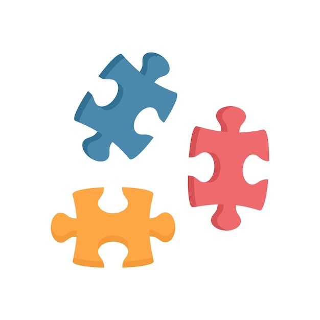 Icona puzzle Illustrazione piatta dell'icona vettore puzzle isolata su sfondo bianco