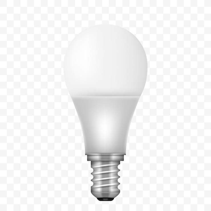 Vettore icona realistica della lampadina lampada alogena a risparmio energetico a incandescenza a led e lampada cfl