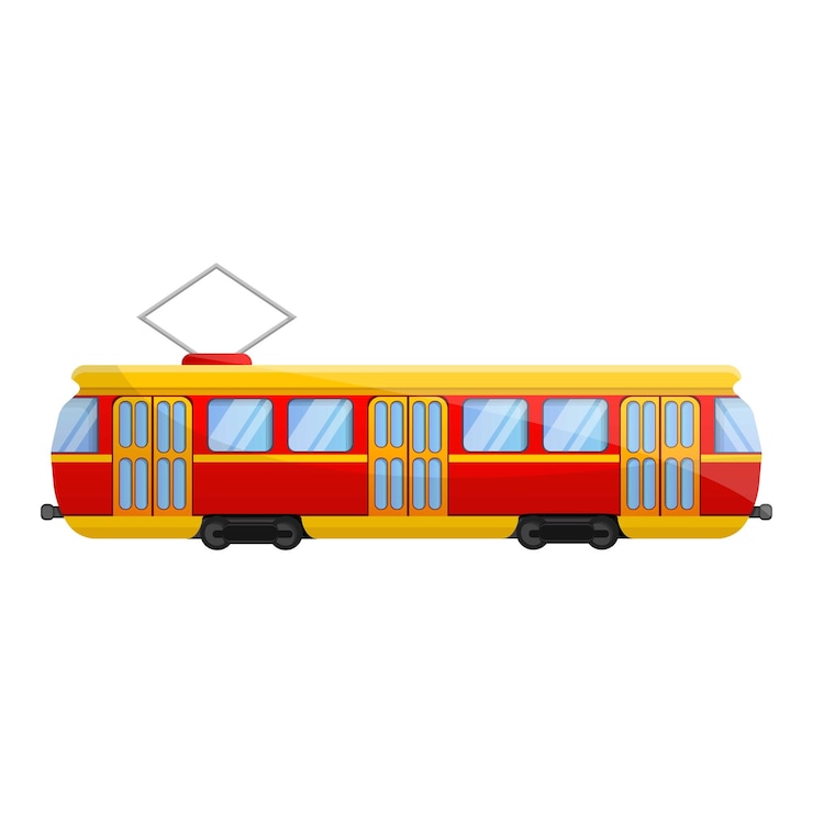 Vettore icona retro del tram caricatura di icona vettoriale del tram retro per il web design isolata su sfondo bianco