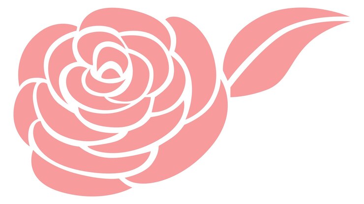Icona rosa stilizzata Elemento decorativo floreale rosa