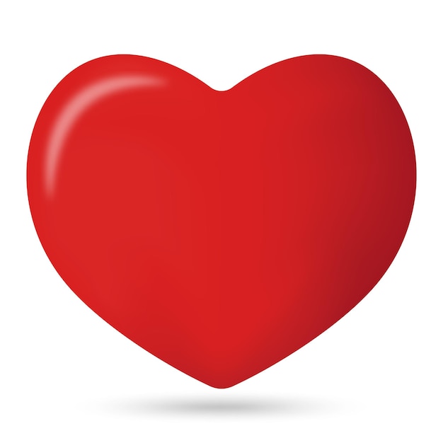 Icona rossa 3d di amore del cuore